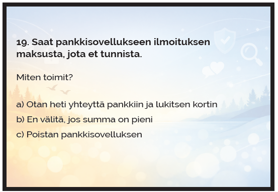 DigiViisas-pelin tilannekortti digihuijauksen tunnistamisesta