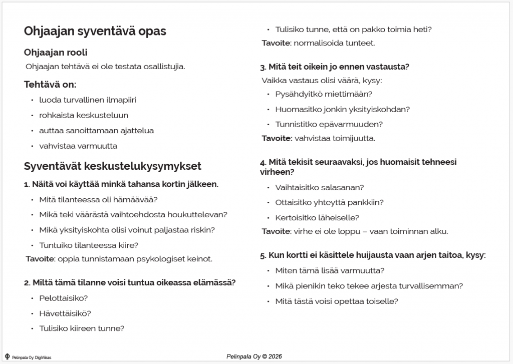 DigiViisas-pelin ohjaajan opas