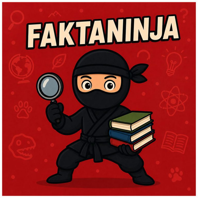 FaktaNinja-hahmo, joka symboloi kriittistä ajattelua ja faktojen tarkistamista.